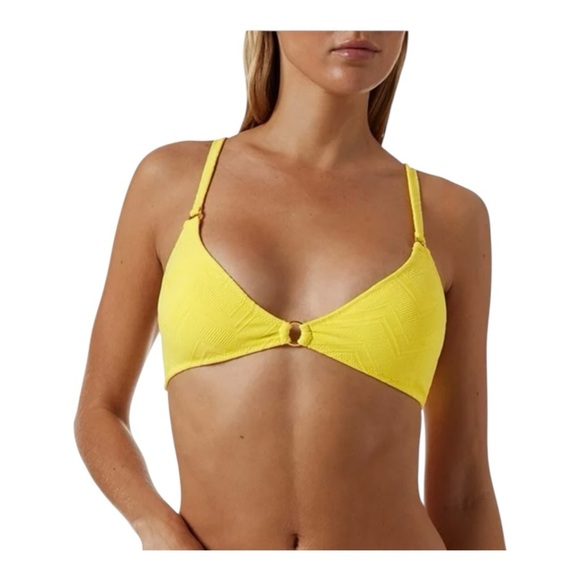 Melissa Odabash Montenegro Lemon Zigzag Bikini Top in Lemon NWT - Picture 6 of 6